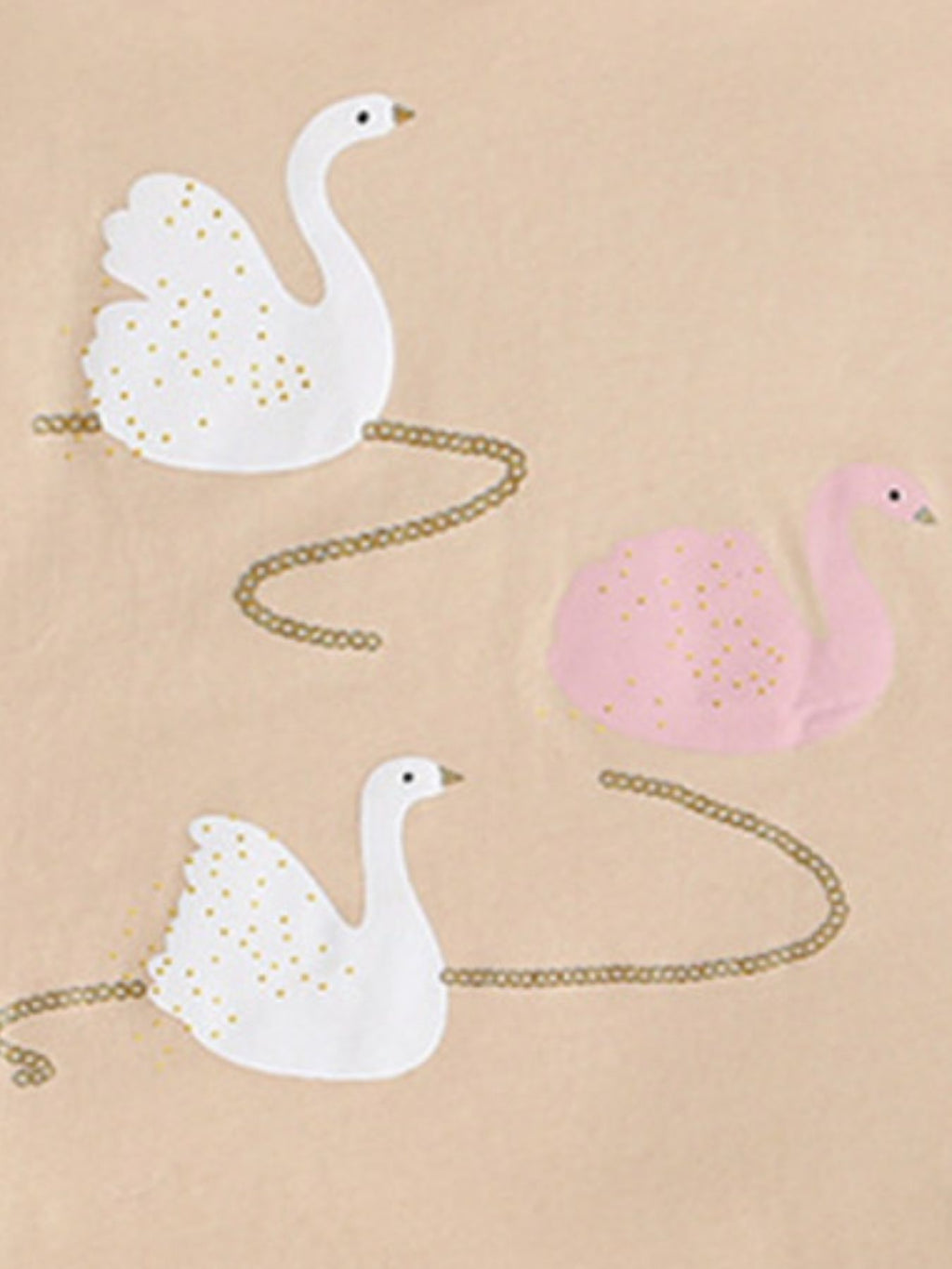 Children's Swan Print Ruffle Sleeve Top & Shorts Set