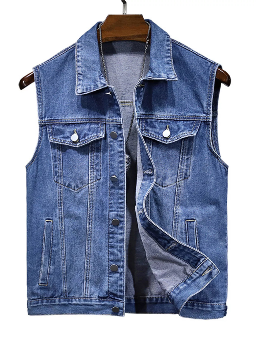 Men's Plus Size Casual Denim Sleeveless Vest