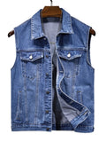Men's Plus Size Casual Denim Sleeveless Vest
