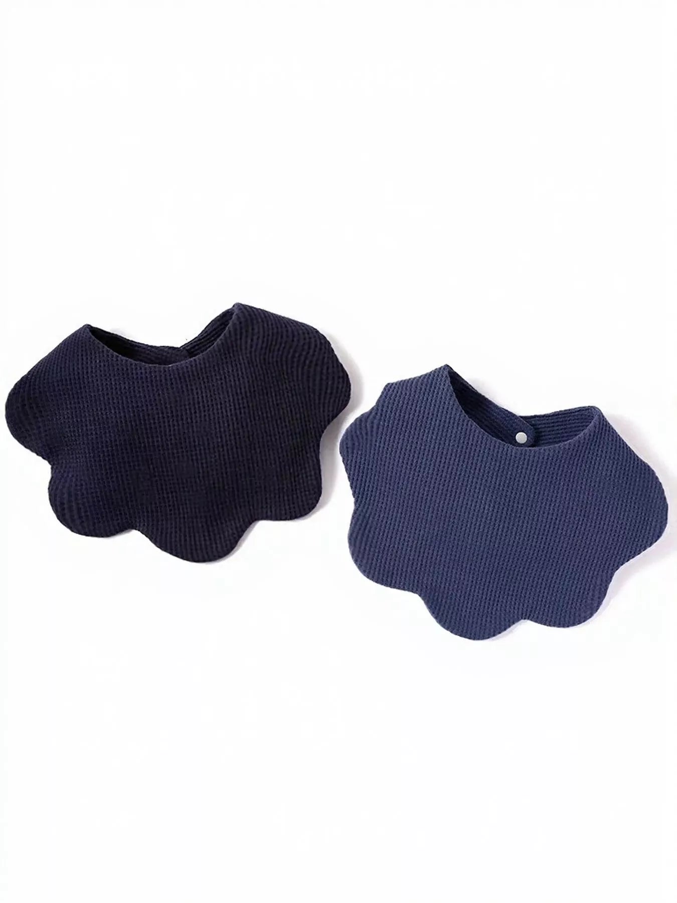 Thick Double-Sided Cotton Bib Drool Bandana with Scalloped Edge