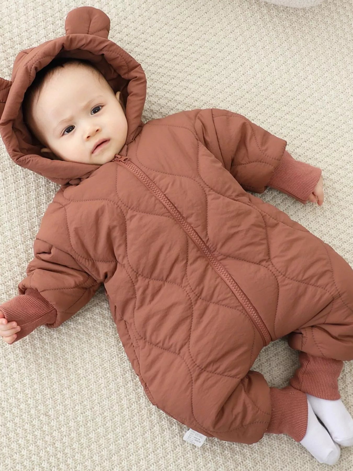 Children's Zip Front Hooded Padded One-Piece