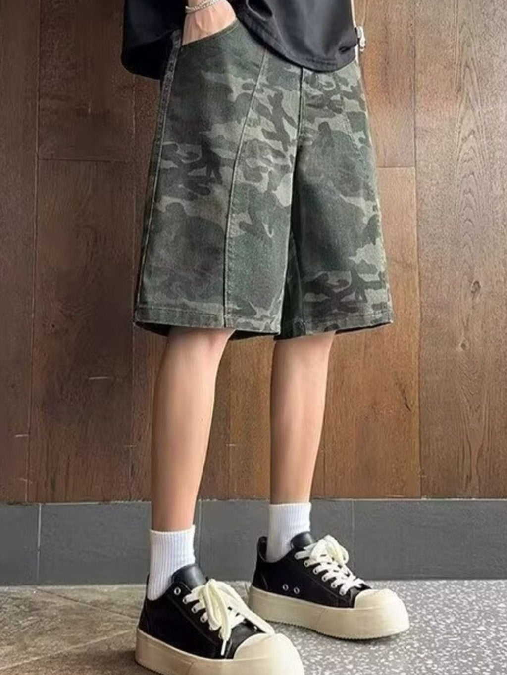 Men's Full Size Camouflage Print Loose Fit Shorts Plus Size