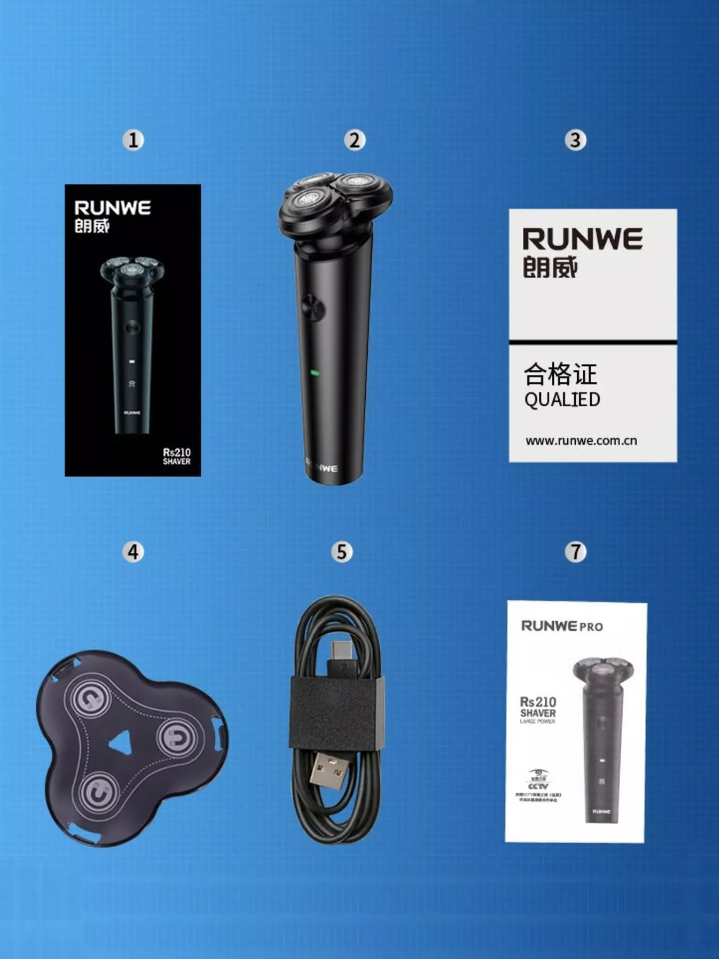 3-Head Rotary Electric Shaver