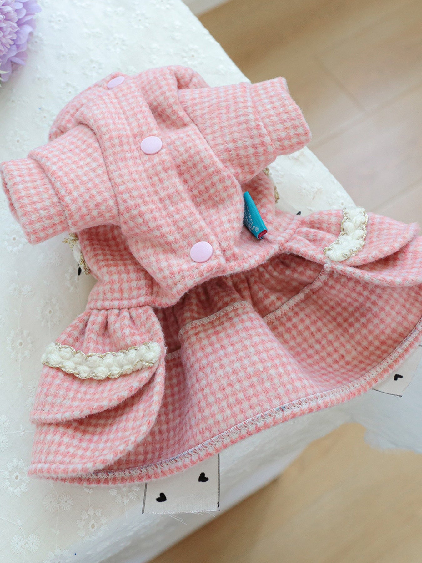 Plaid Ruffle Pet Dress with Bow