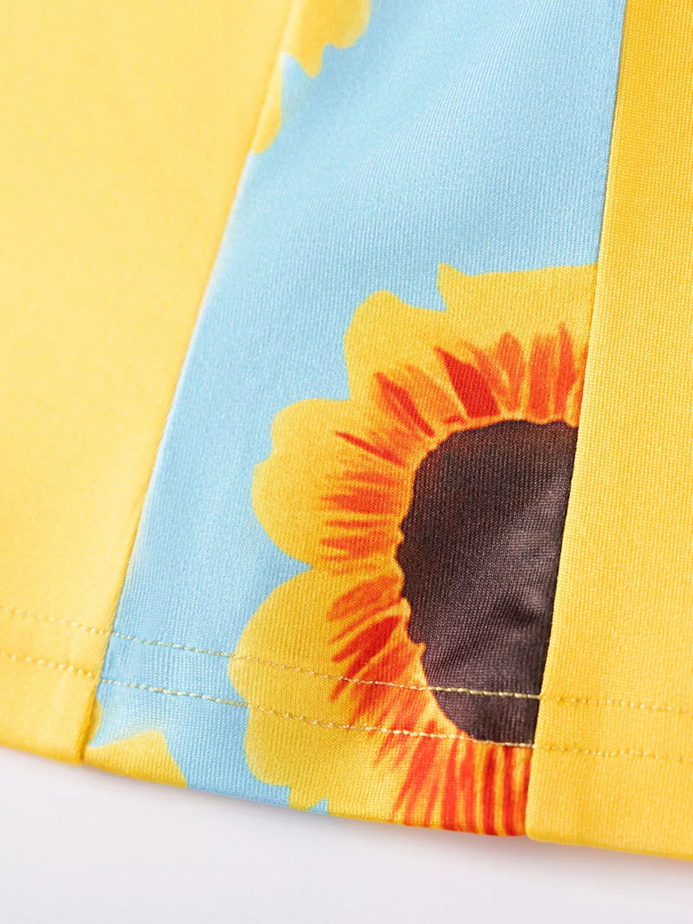Children's Sunflower Ruffle Cap Sleeve Dress