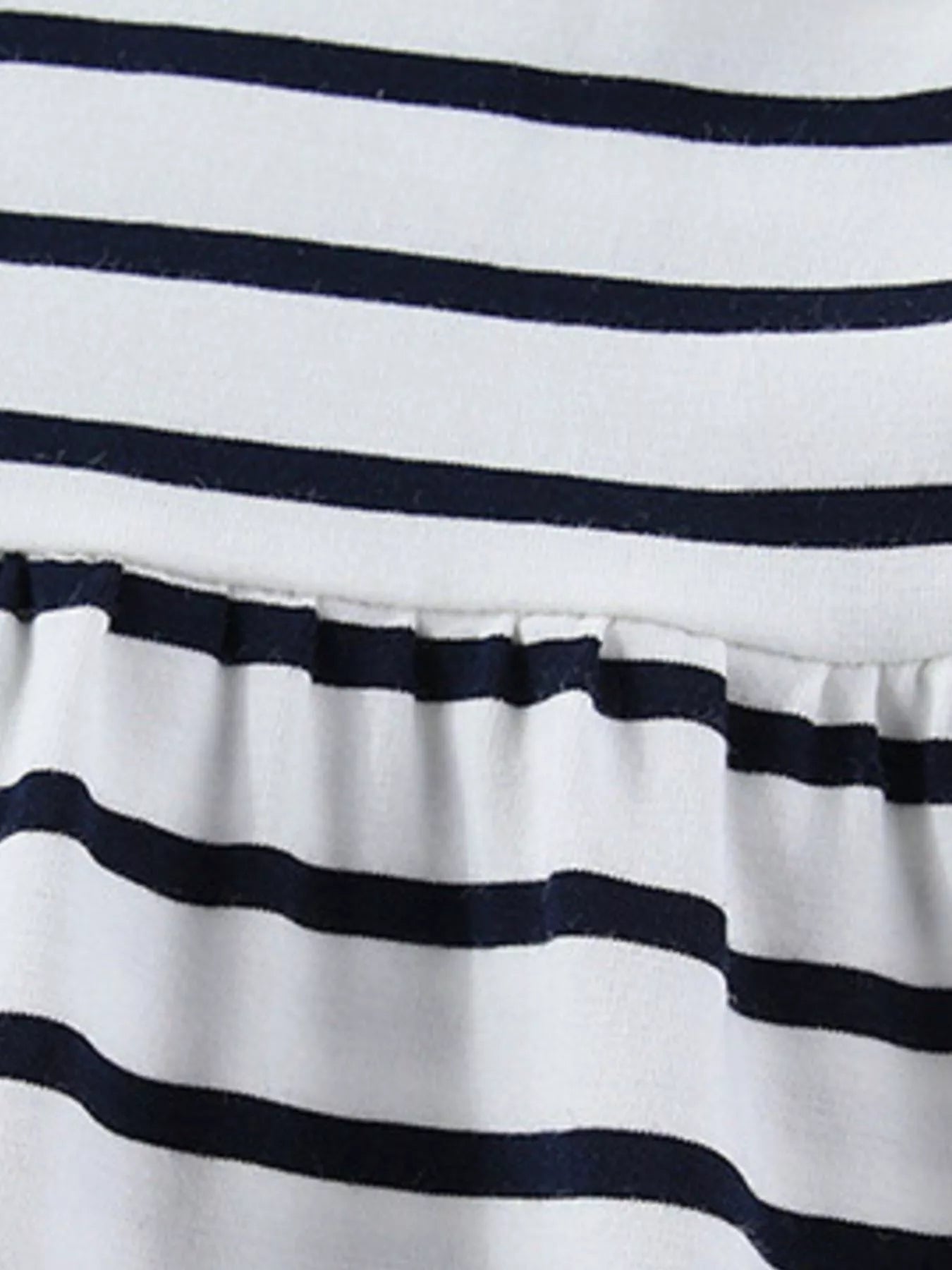 Children's Cute Appliques Striped Round Neck Dress