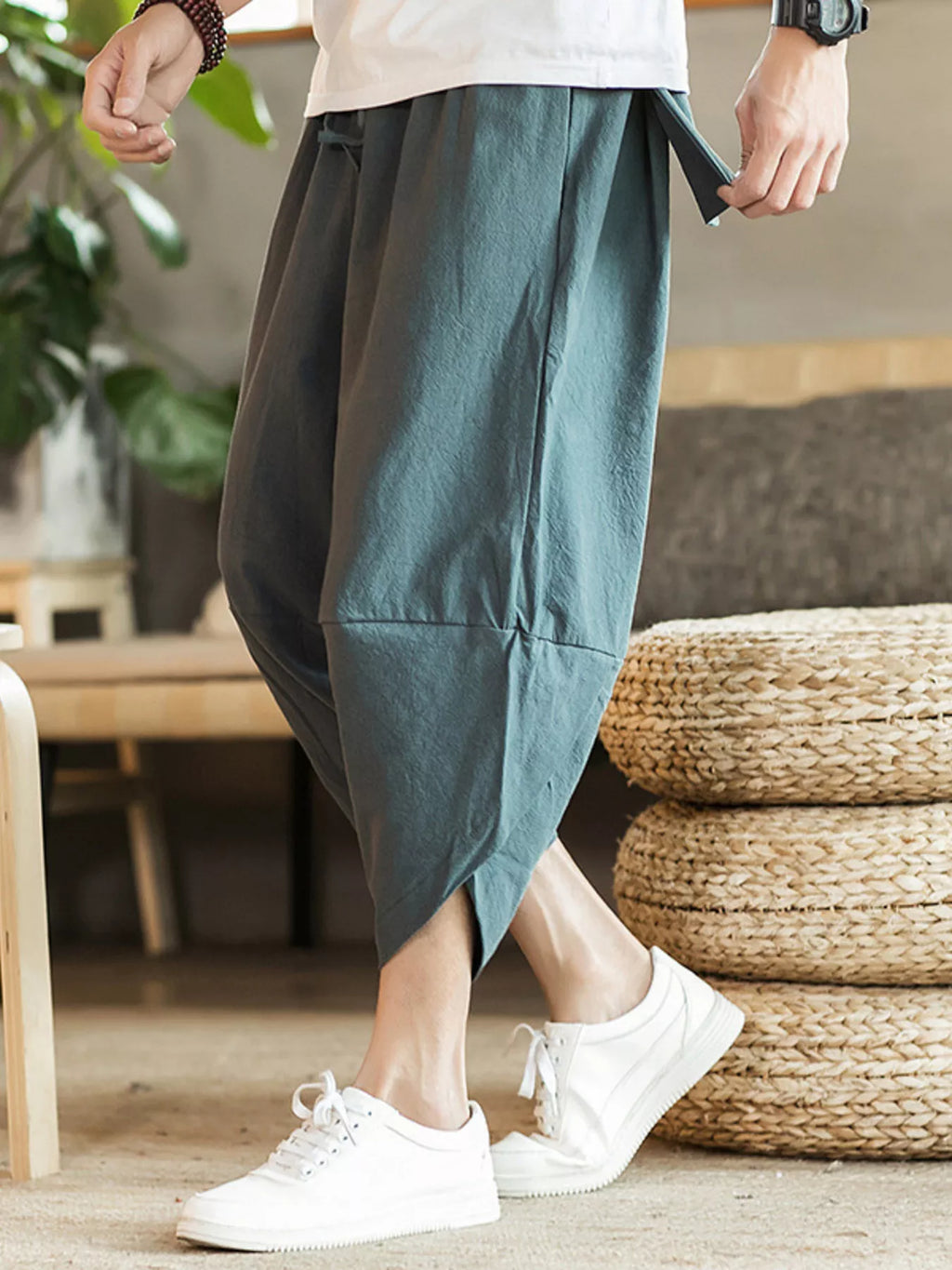 Men's Plus Size Loose Fit Cropped Pants
