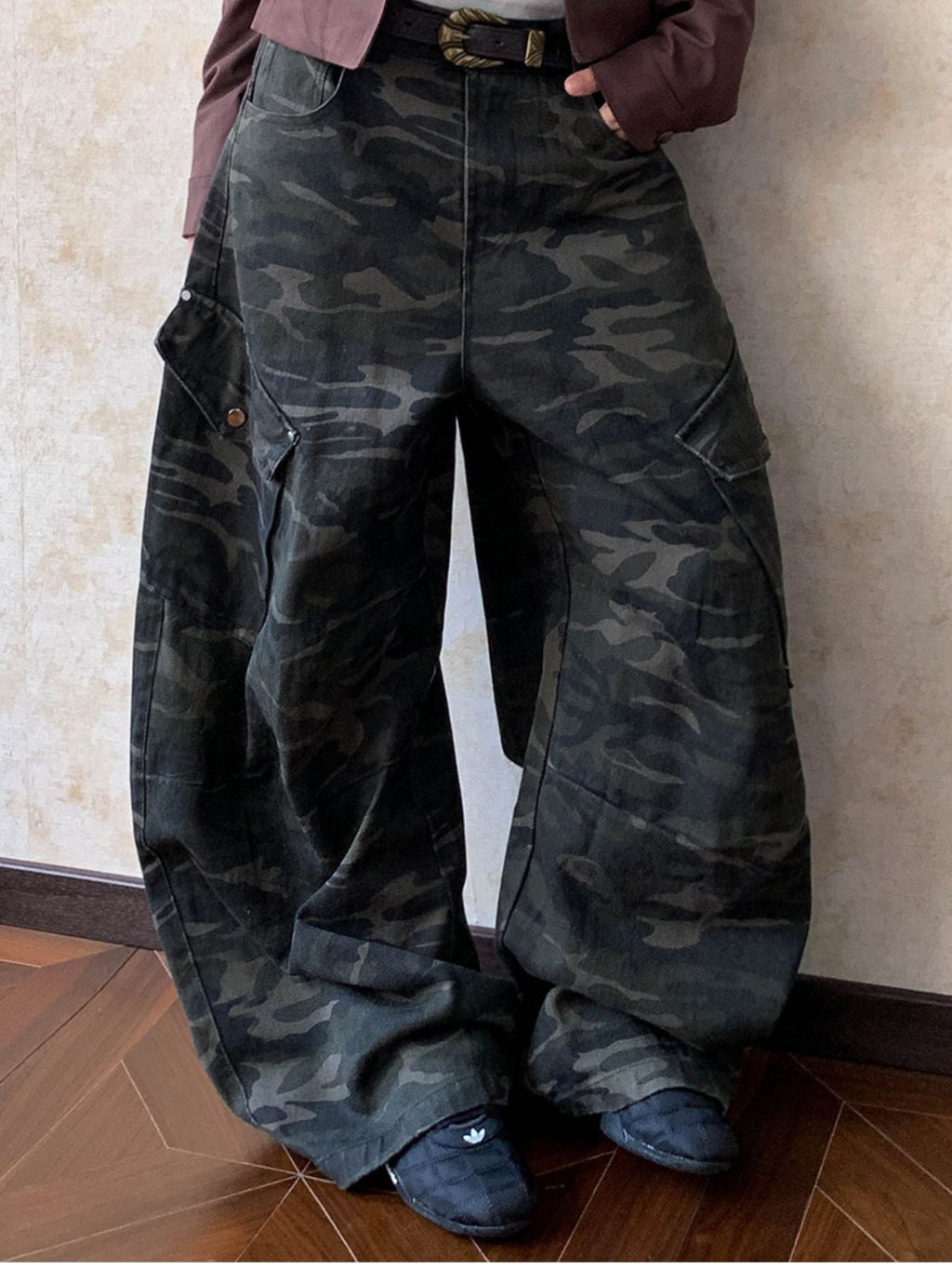 Men's Full Size Camo Print Wide Leg Jeans Plus Size