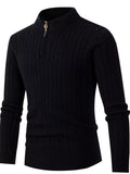 Men's Full Size Slim Fit Cable Knit Half Zip Sweater Plus Size