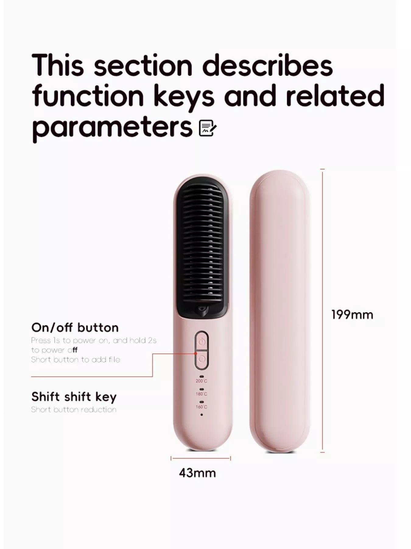 Fast Heating Hair Straightening Comb