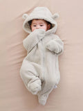 Children's Cozy Bear Hooded Fleece One-Piece