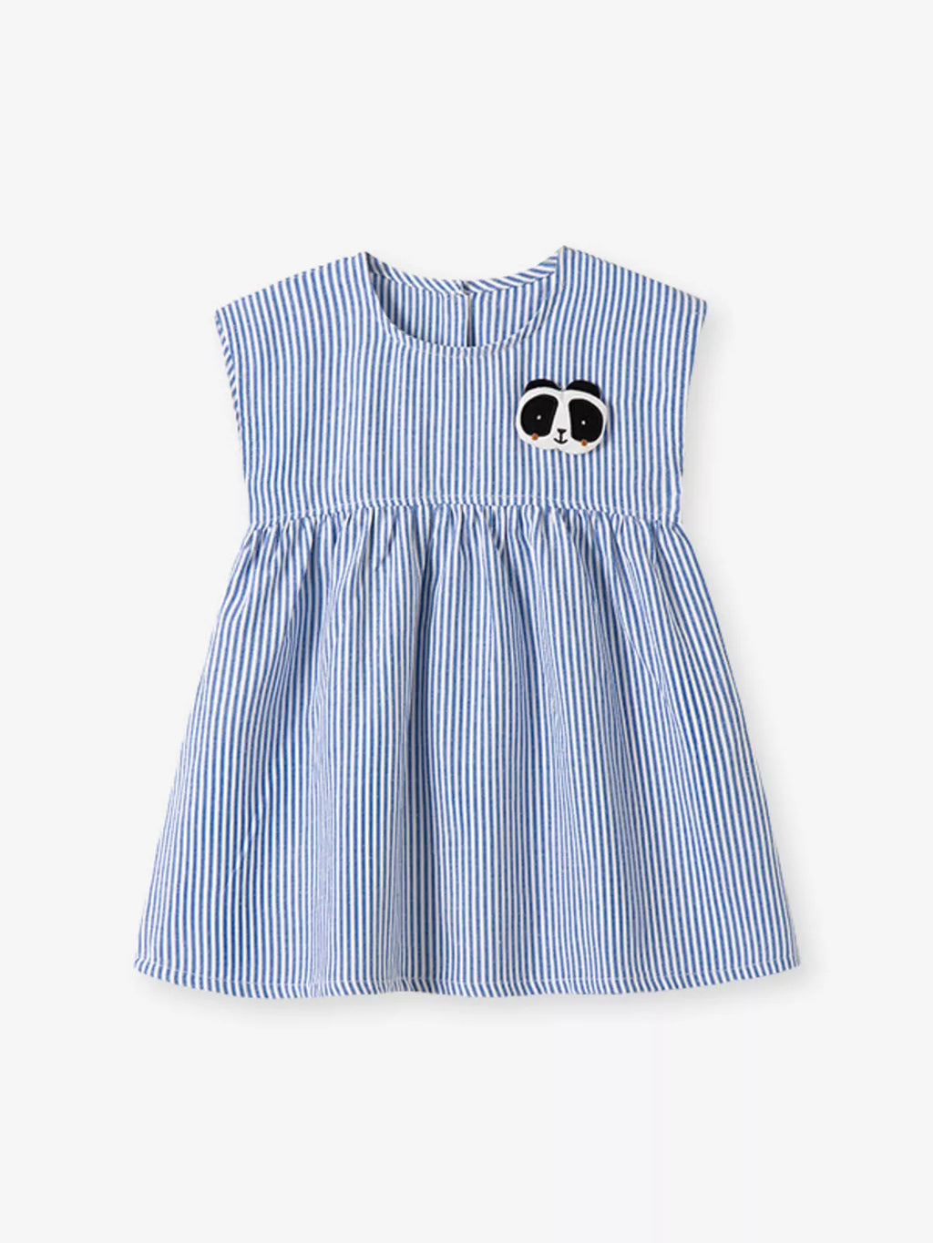 Children's Striped Panda Applique Casual Dress