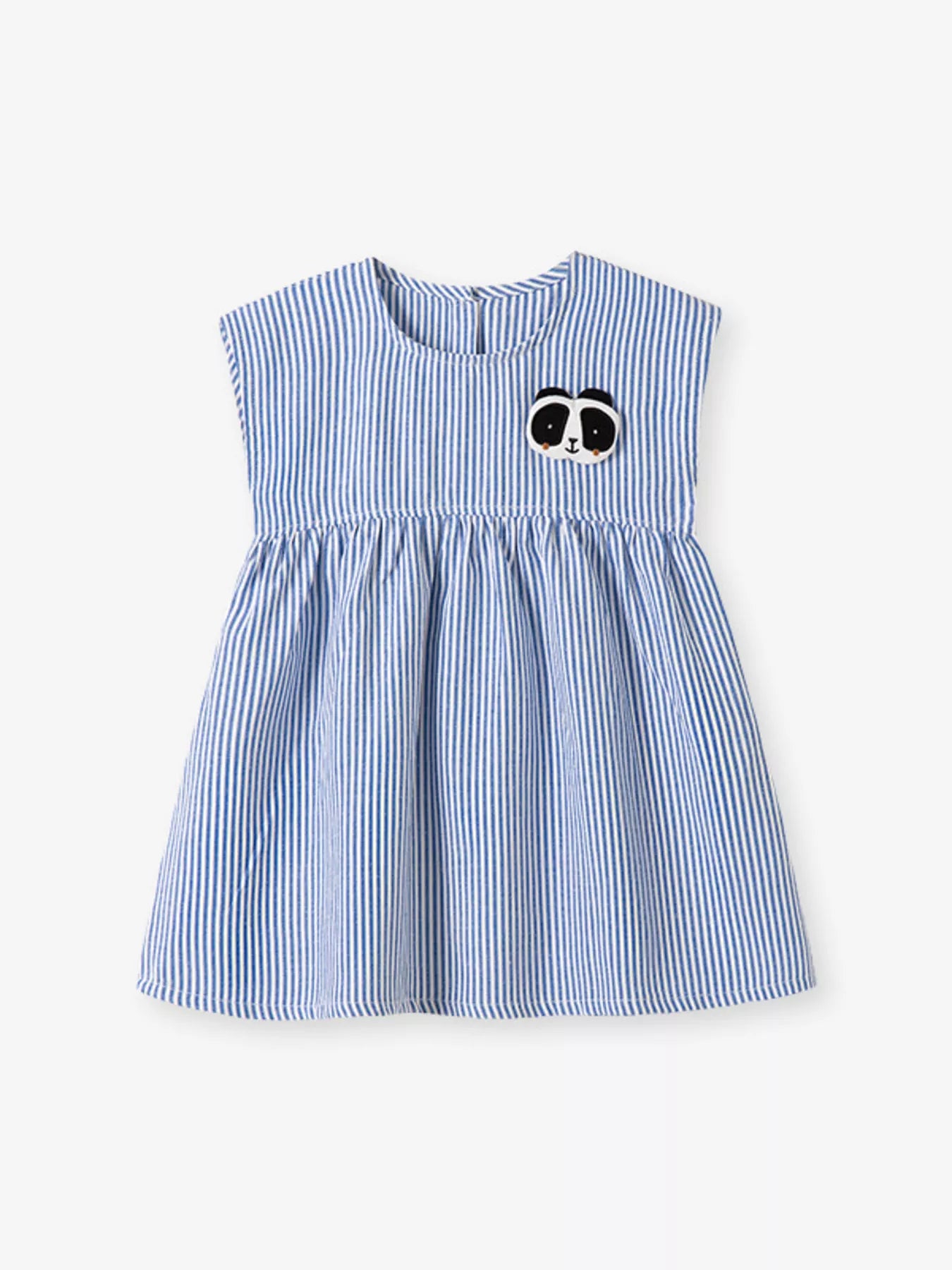 Children's Striped Panda Applique Casual Dress