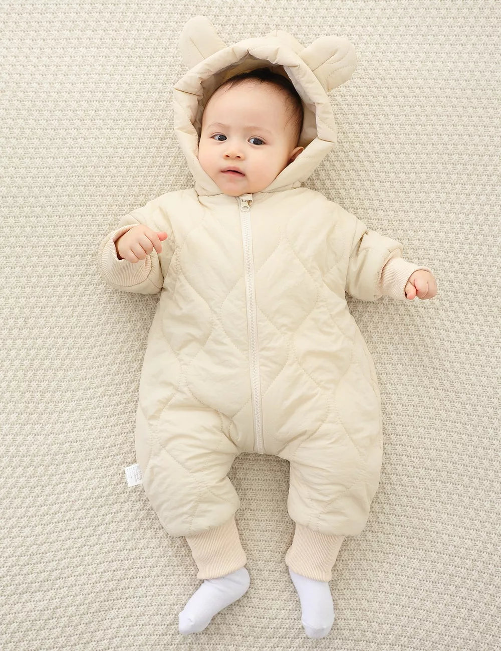 Children's Zip Front Hooded Padded One-Piece