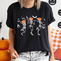Dancing Pumpkin Skeletons Retro Halloween Comfort Colors Tee
