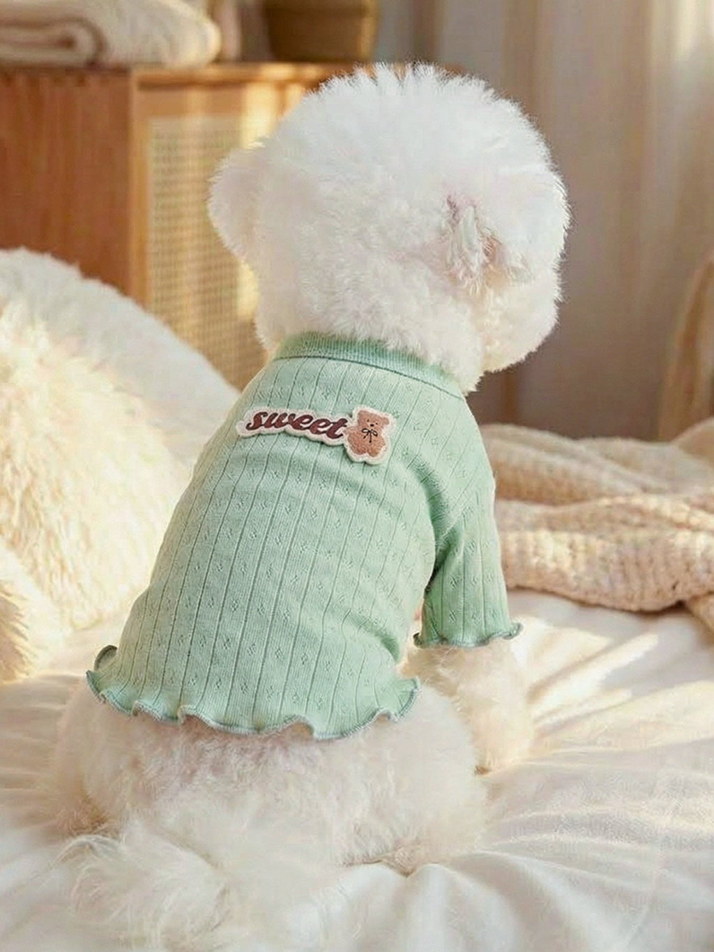 Sweet Bear Patch Ribbed Pet Top