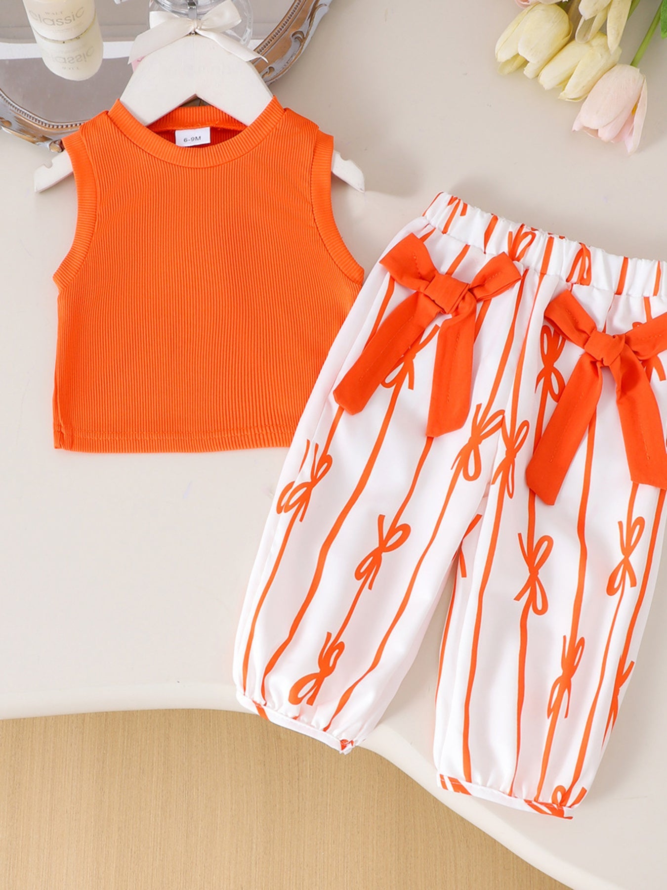 Children's Sleeveless Top & Bow Pants Set