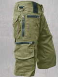 Men's Full Size Multi-Pocket Zipper Cargo Shorts Plus Size