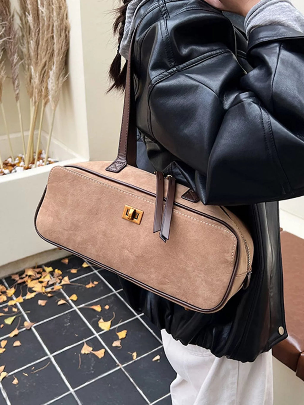 Suede Leather Shoulder Bag