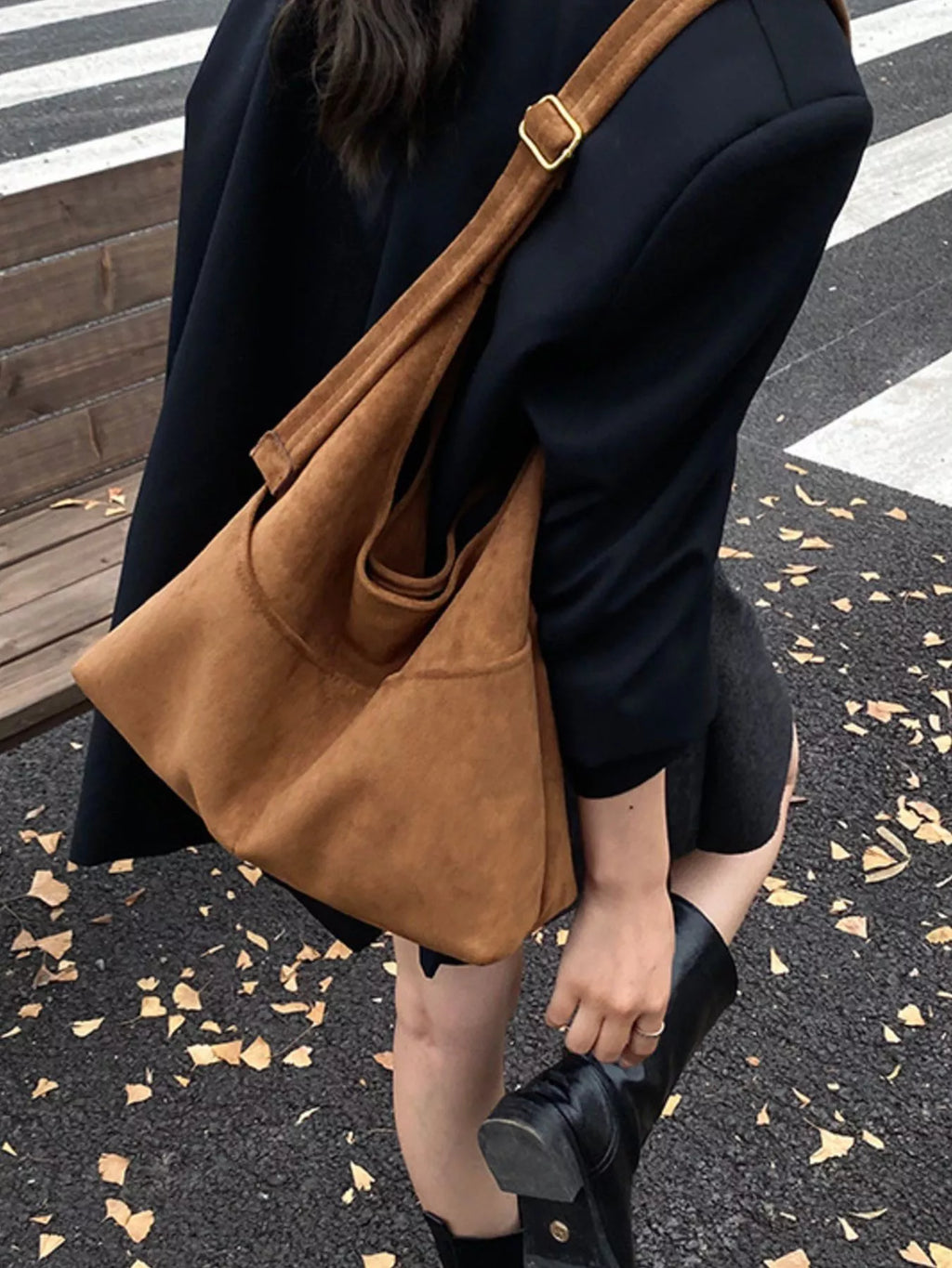Minimalist Suede Shoulder Bag
