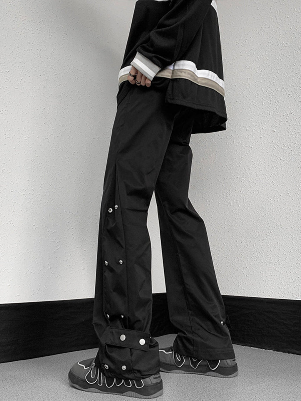 Men's Plus Size Snap Button Decor Loose Fit Pants