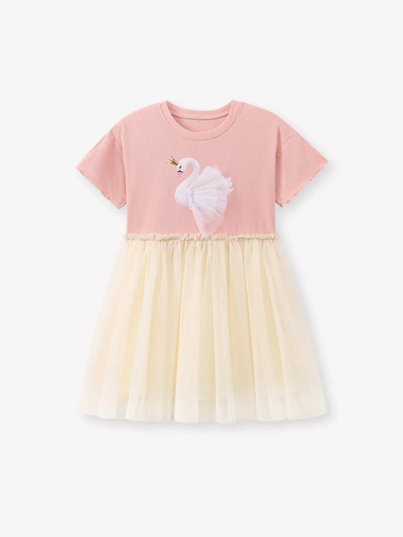Children's Swan Short Sleeve Tulle Dress