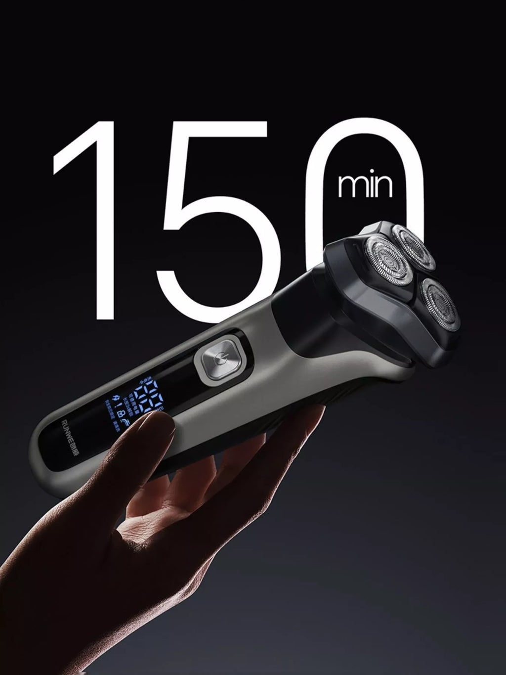 Men's Rechargeable Waterproof Rotary Shaver with LED Display