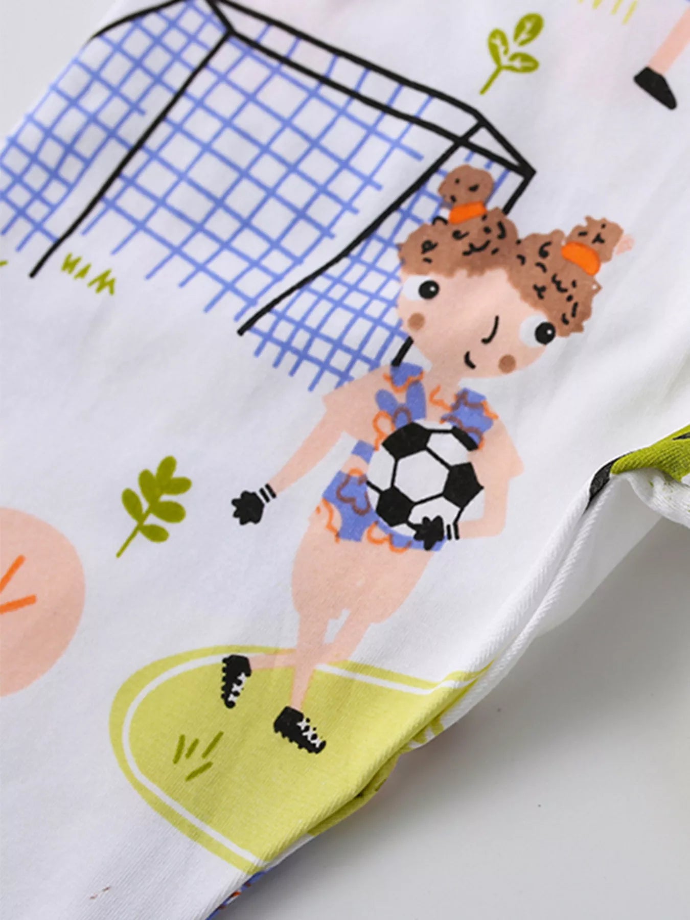 Children's Soccer Graphic Tee and Printed Leggings Set