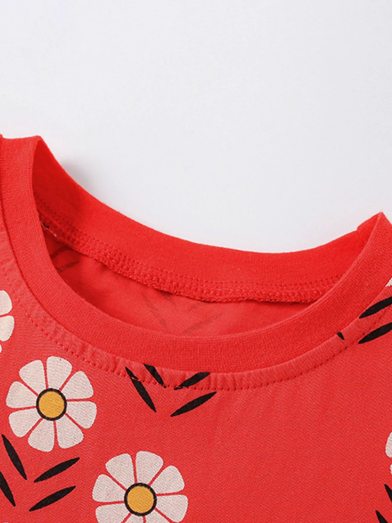 Children's Floral Print Short Sleeve Dress