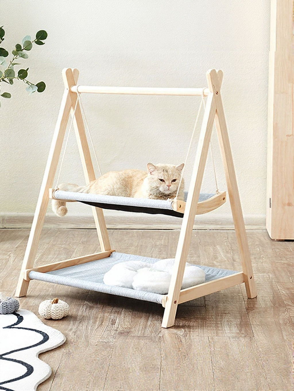 Wooden Triangle Cat Hammock