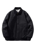 Men's Plus Size Corduroy Collar Zip-Up Jacket