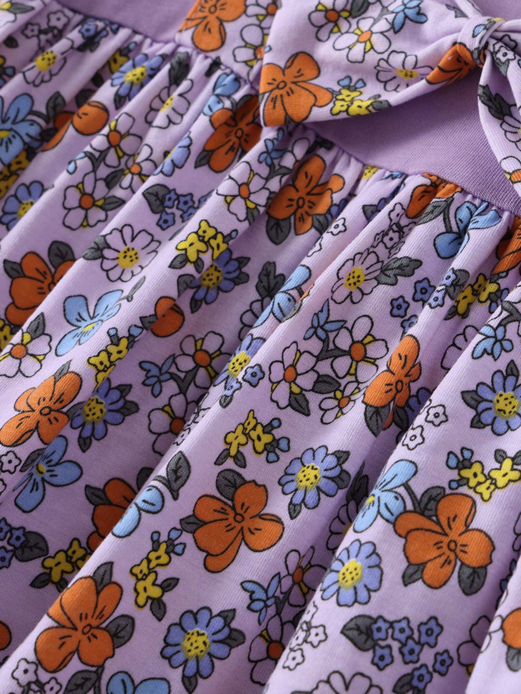 Children's Bow Floral Long Sleeve Dress