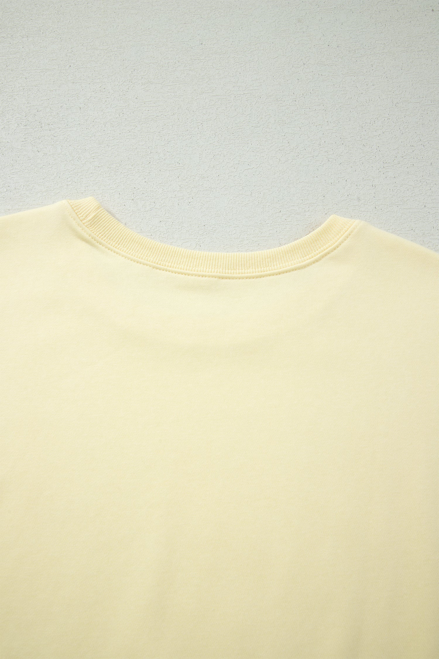 Yellow Cream Solid Color Tee Drawstring Shorts Comfy 2pcs Set