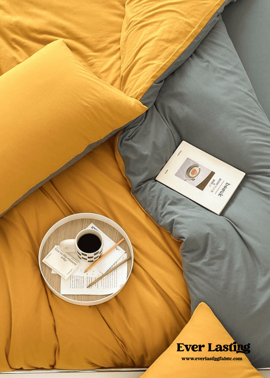 Duo Earth Tone Jersey Knit Bedding Set / White Beige
