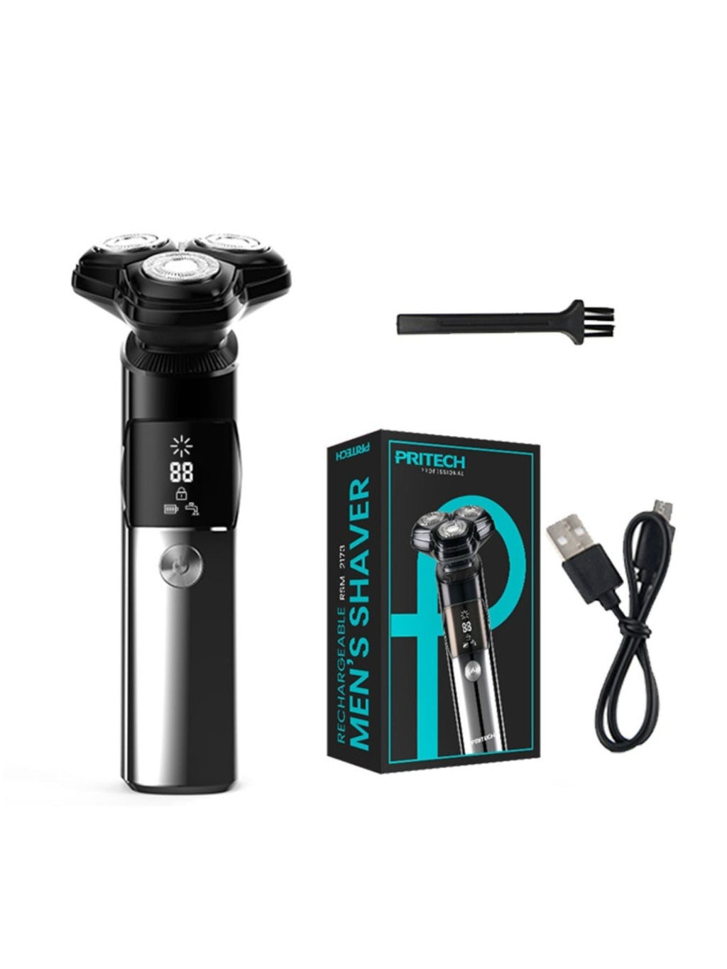 Rechargeable Electric Rotary Shaver with LED Display