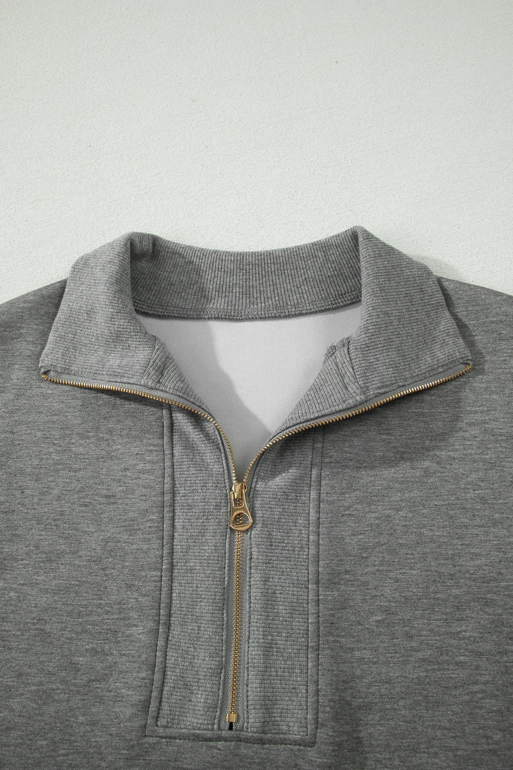 Gray Half Zip Polo Tee Casual Pant Set