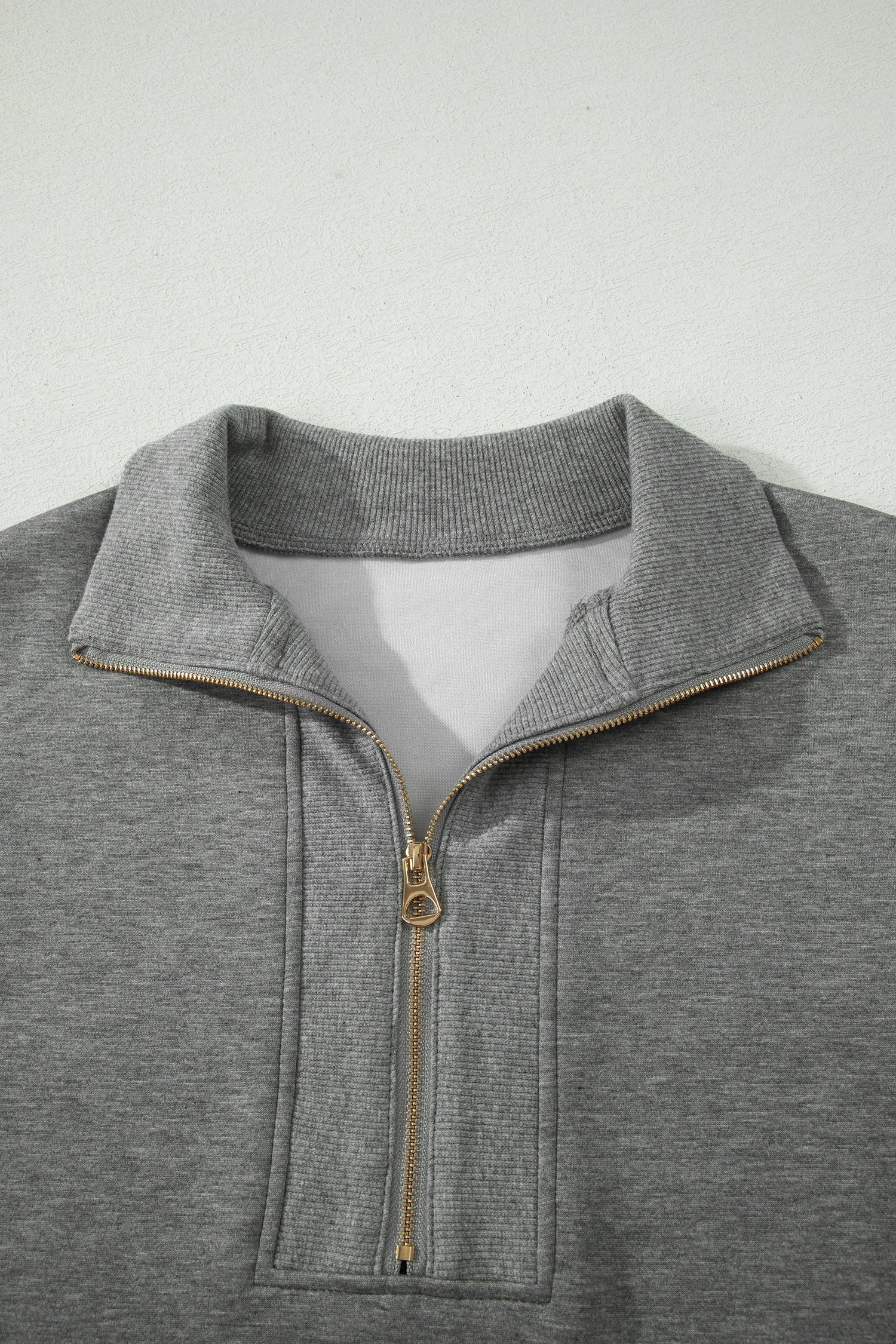 Gray Half Zip Polo Tee Casual Pant Set