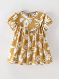Children's Floral Print Ruffle Collar Baby Dress