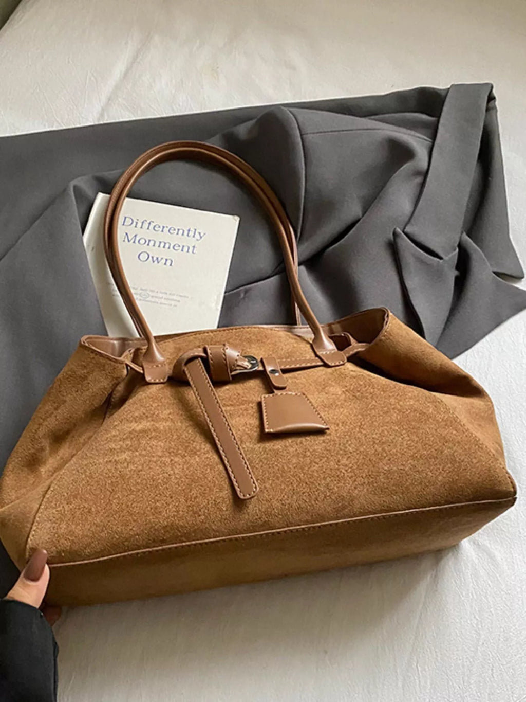 Lightweight Suede Shoulder Bag
