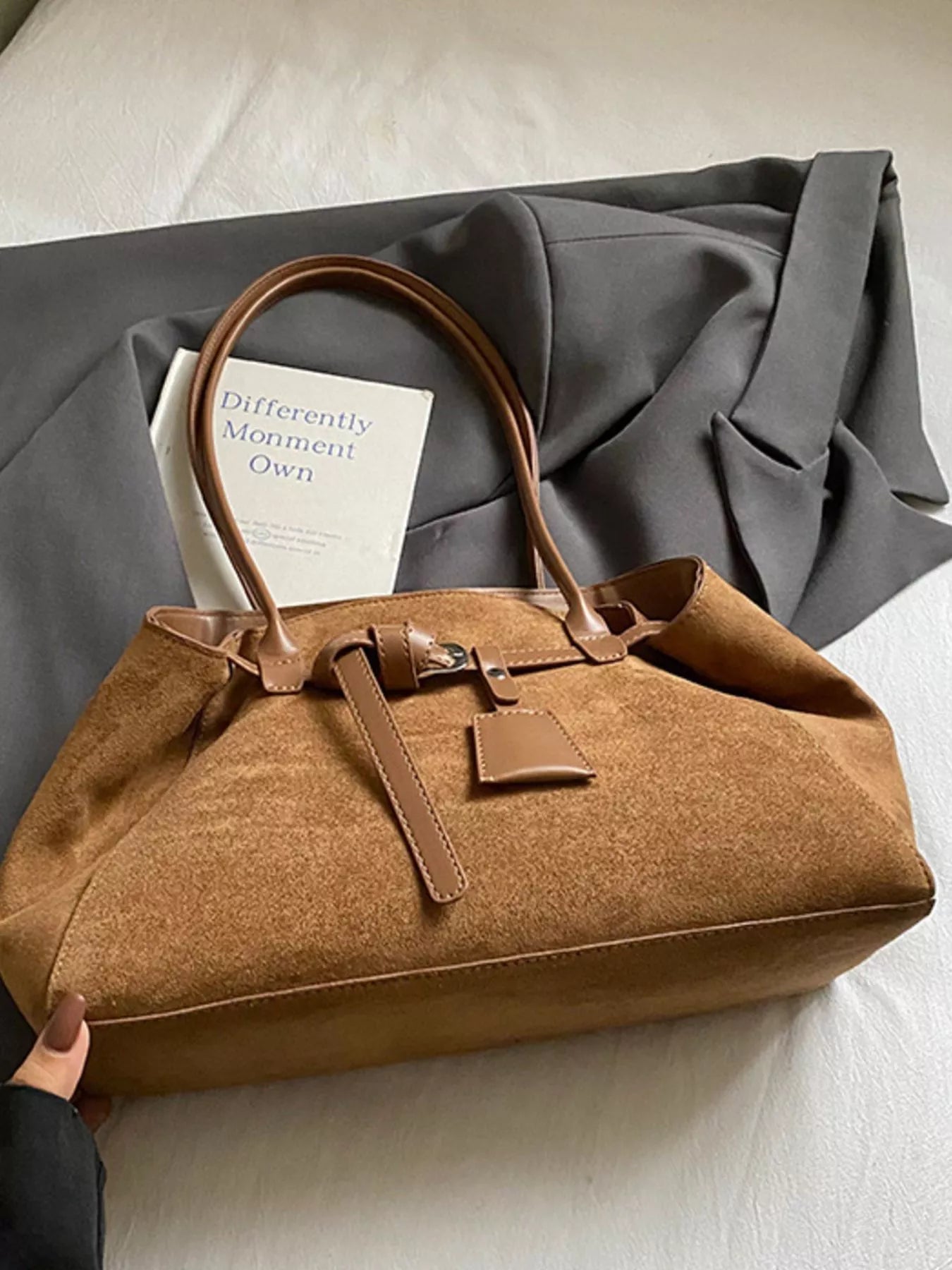 Lightweight Suede Shoulder Bag