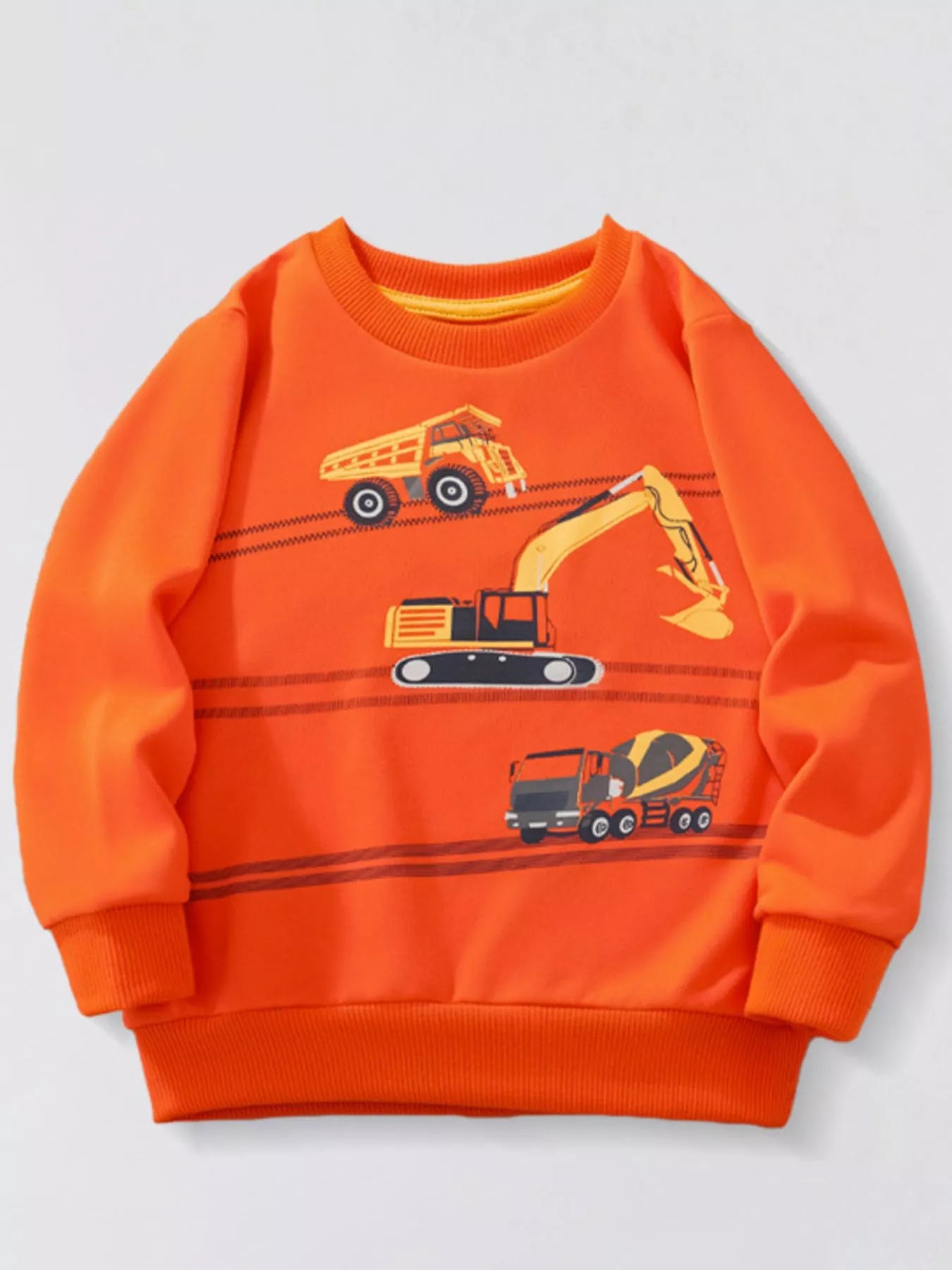 Children's Construction Vehicle Crew Neck Sweatshirt
