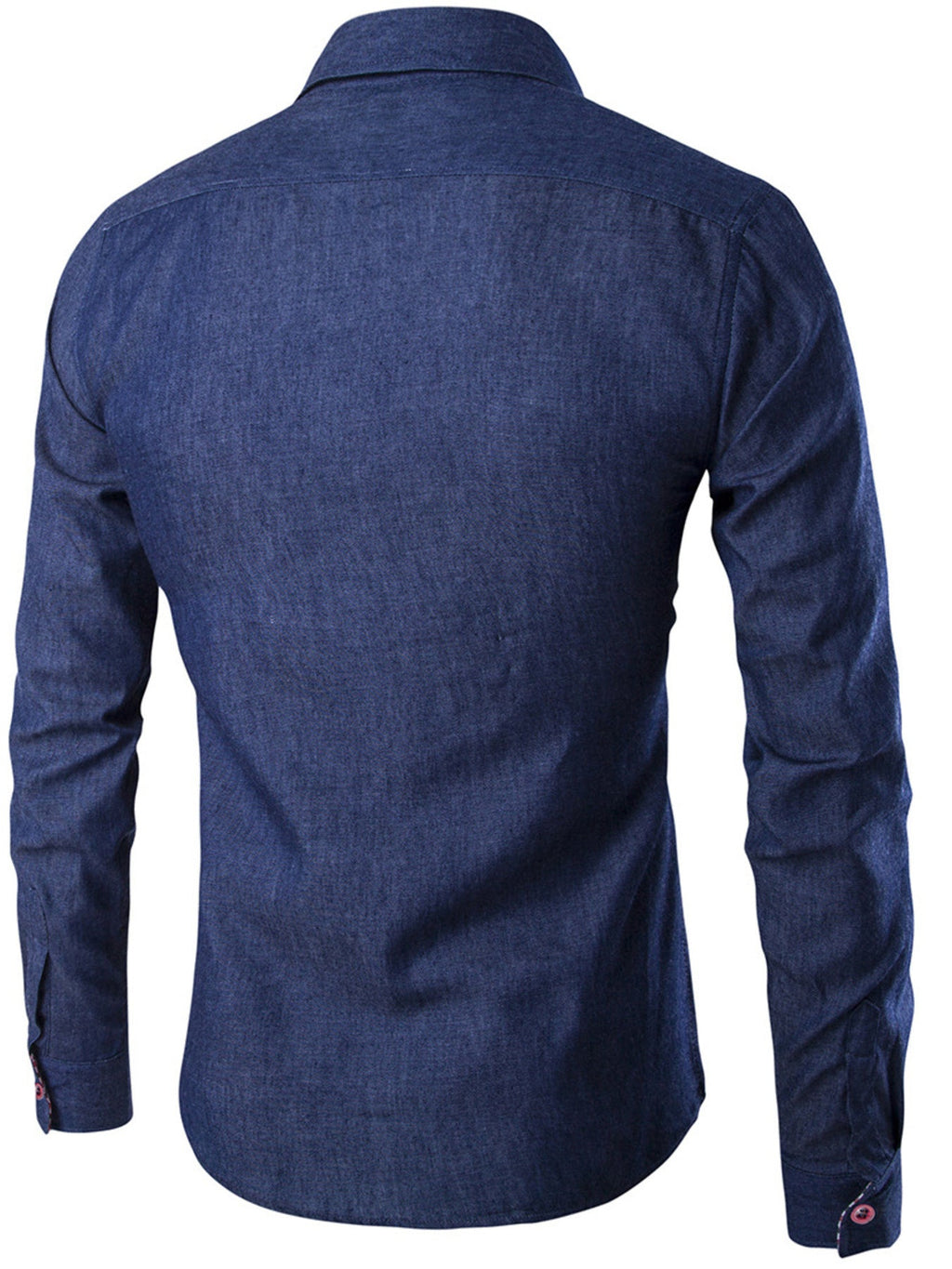 Men's Plus Size Casual Slim Fit Long Sleeve Denim Shirt