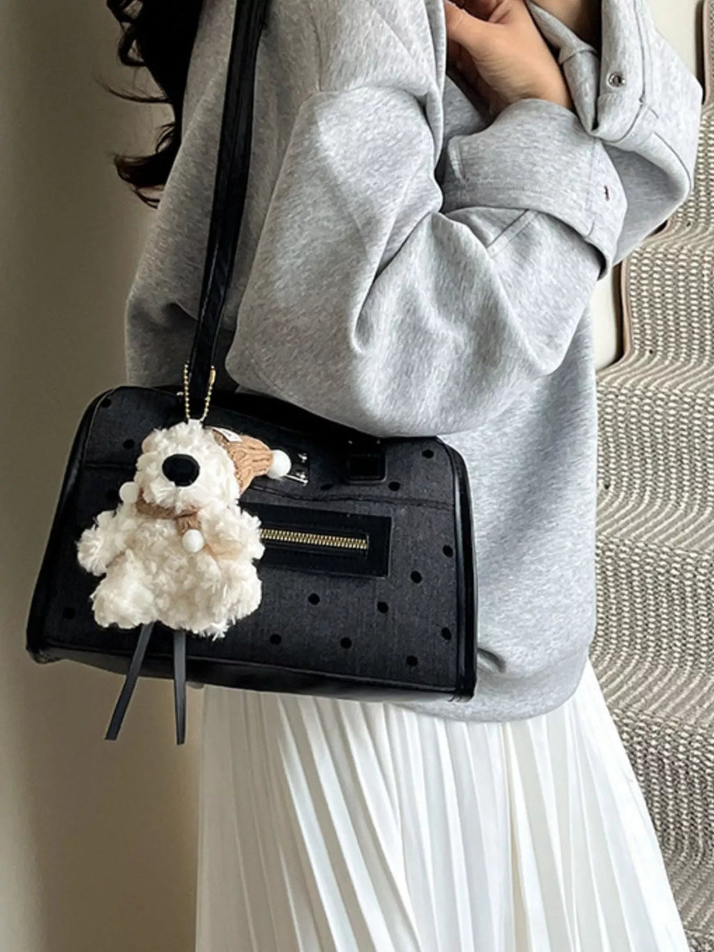 Polka Dot Convertible Shoulder Bag