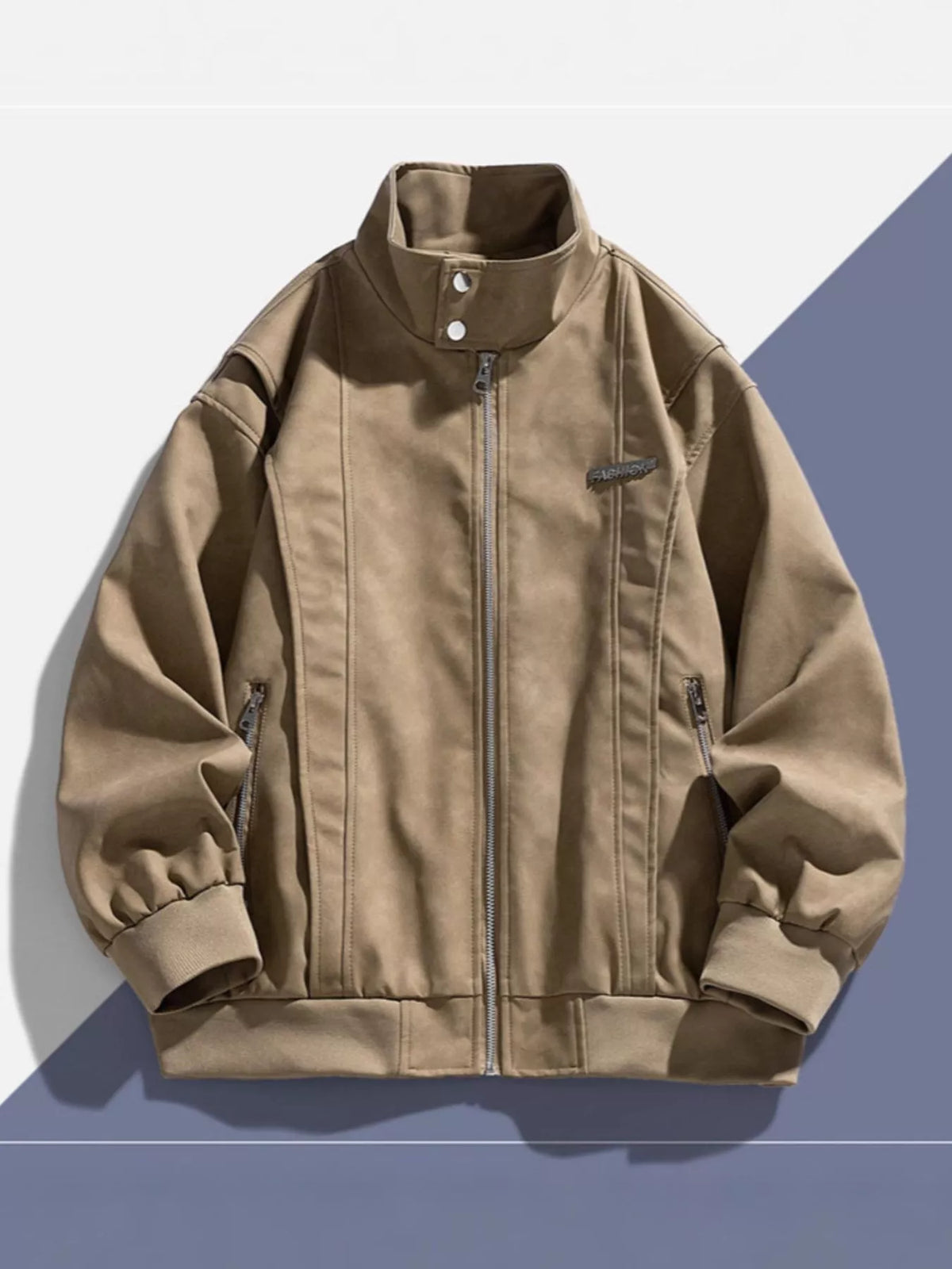 Men's Plus Size Zip Up Long Sleeve Jacket