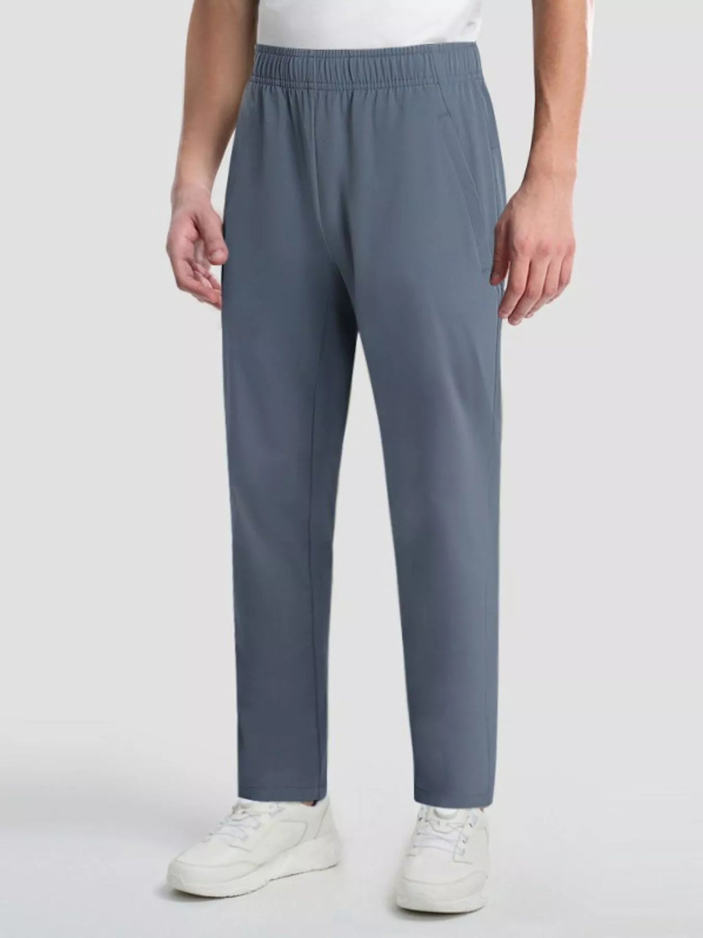 Men's Plus Size Casual Elastic Waist Straight-Leg Pants