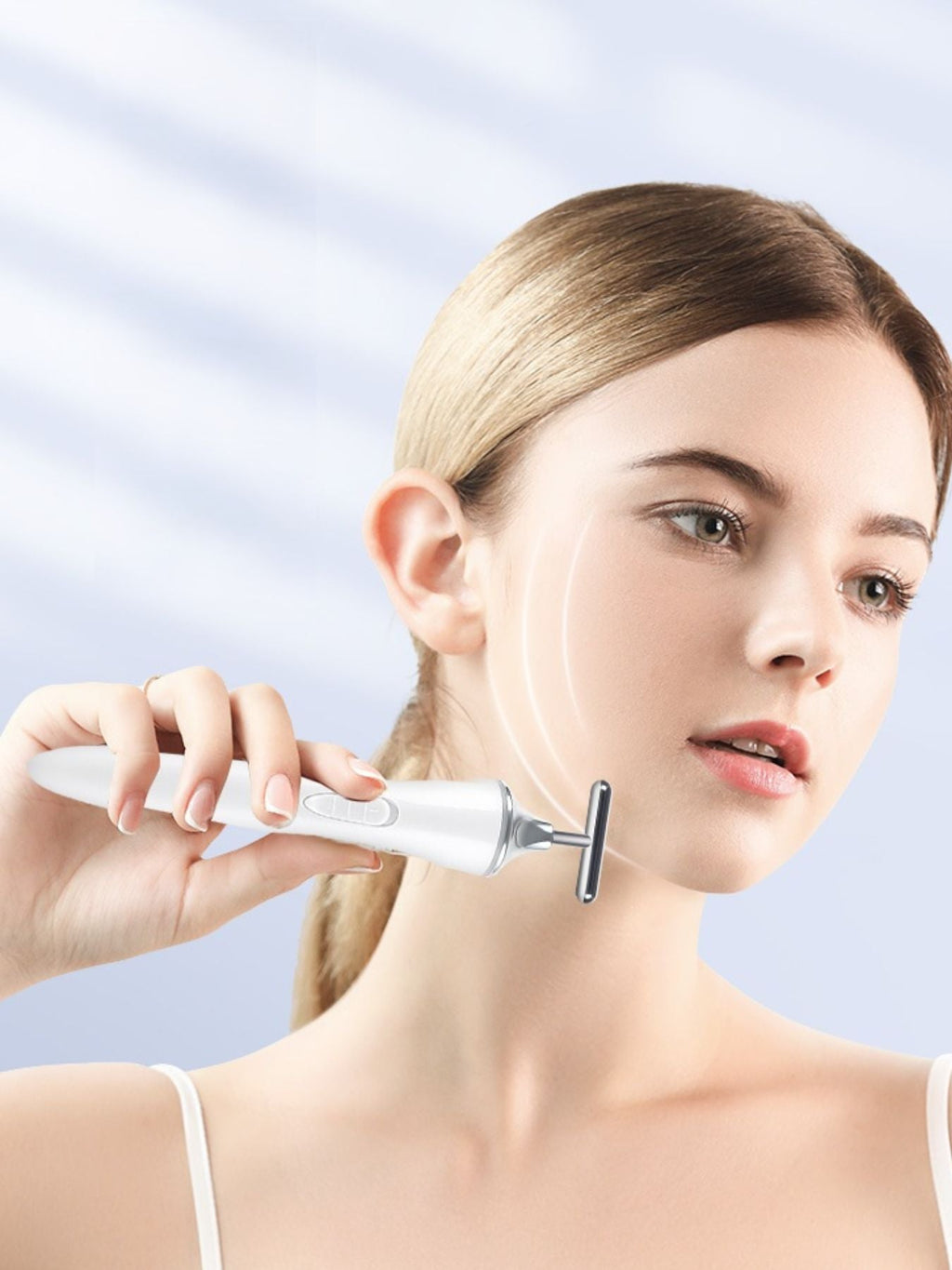 T-Shape Microcurrent Facial Massager Beauty Device