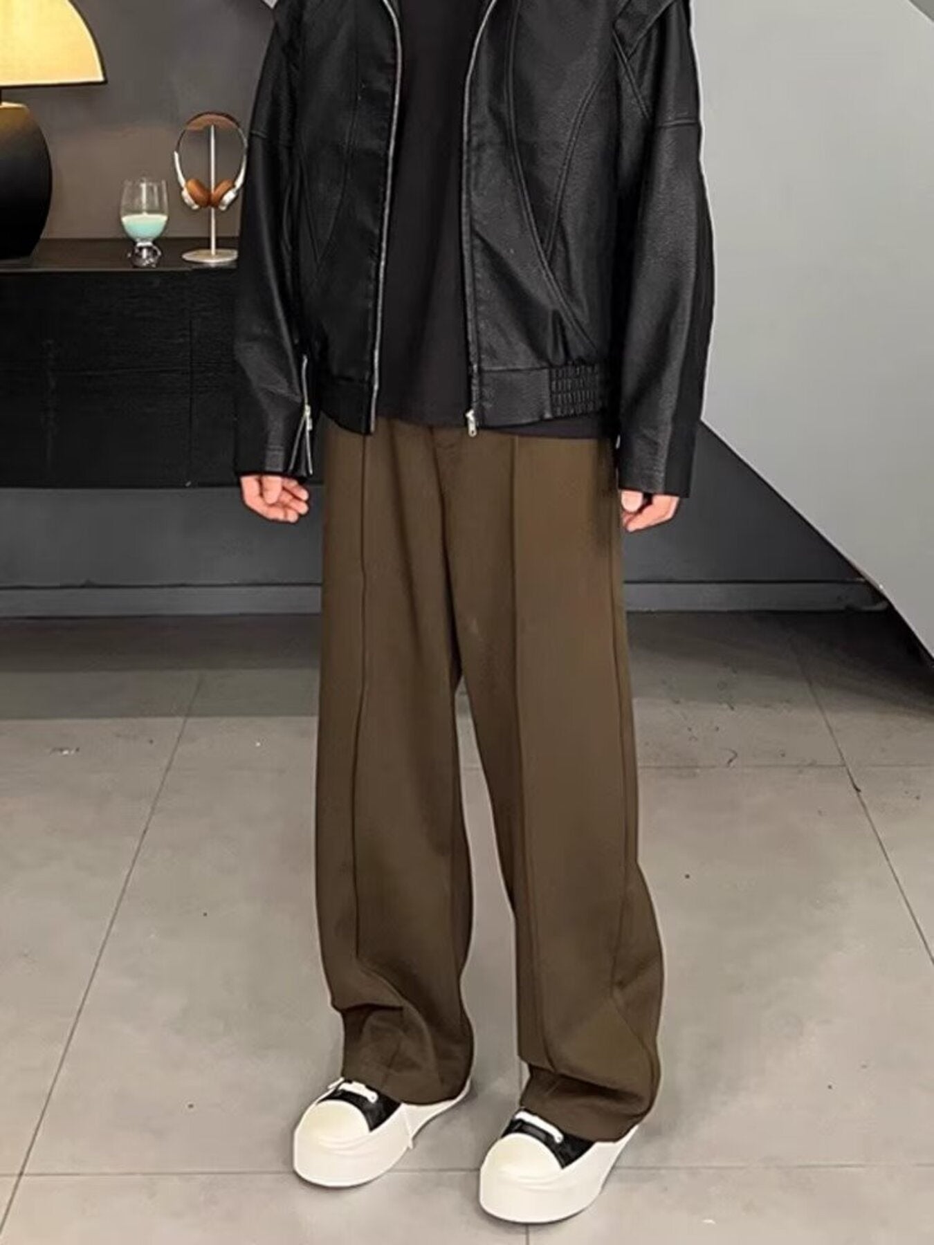 Men's Plus Size Wide Leg Pants