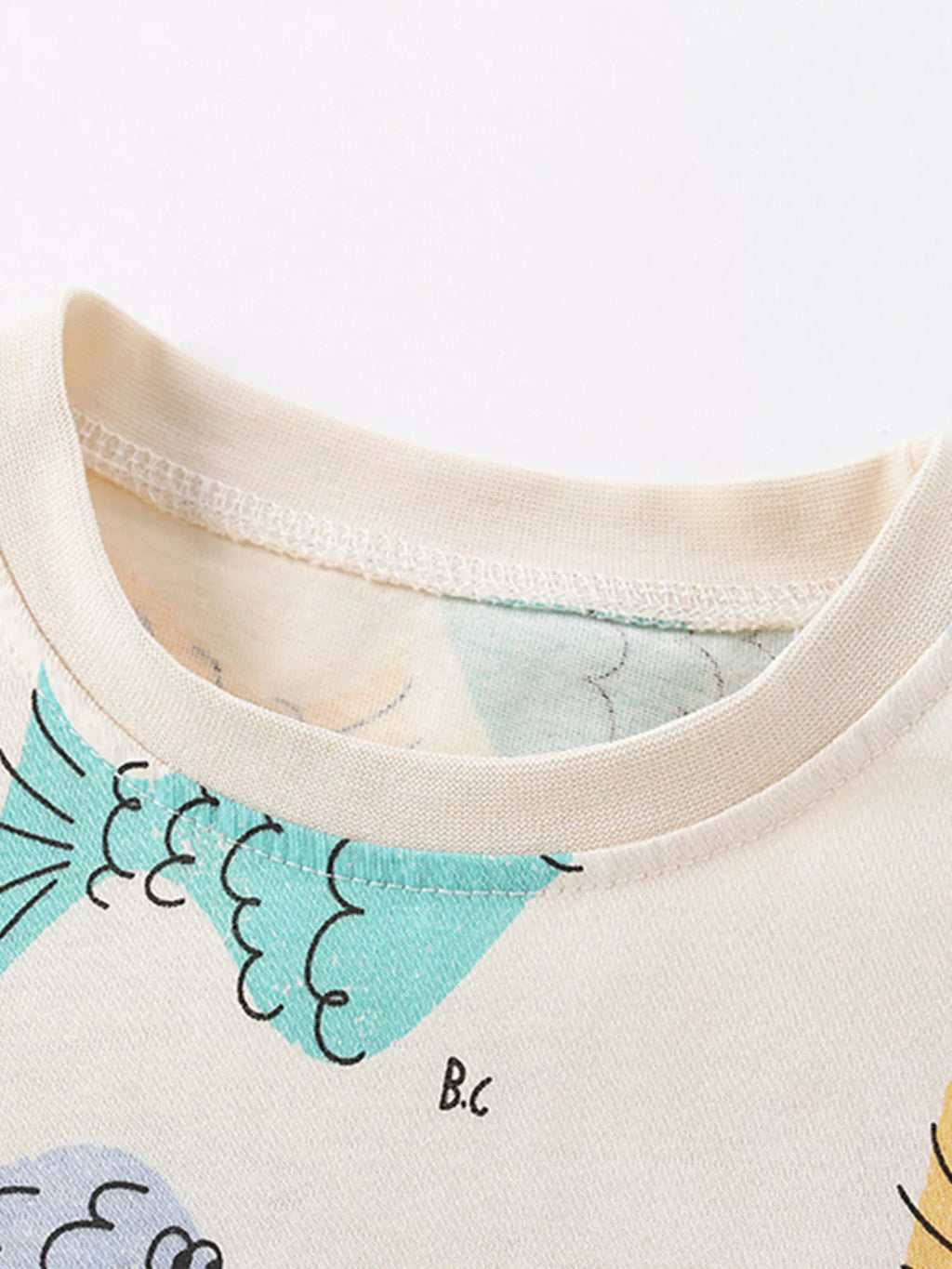 Children's Fish Print Round Neck T-Shirt