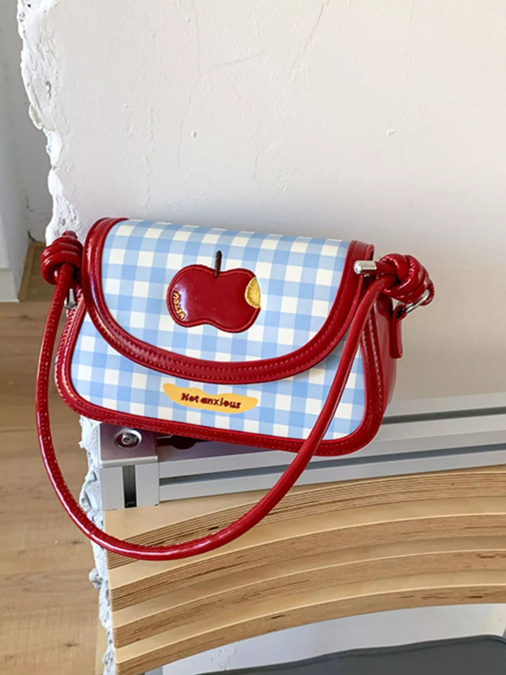 Apple Gingham Shoulder Bag