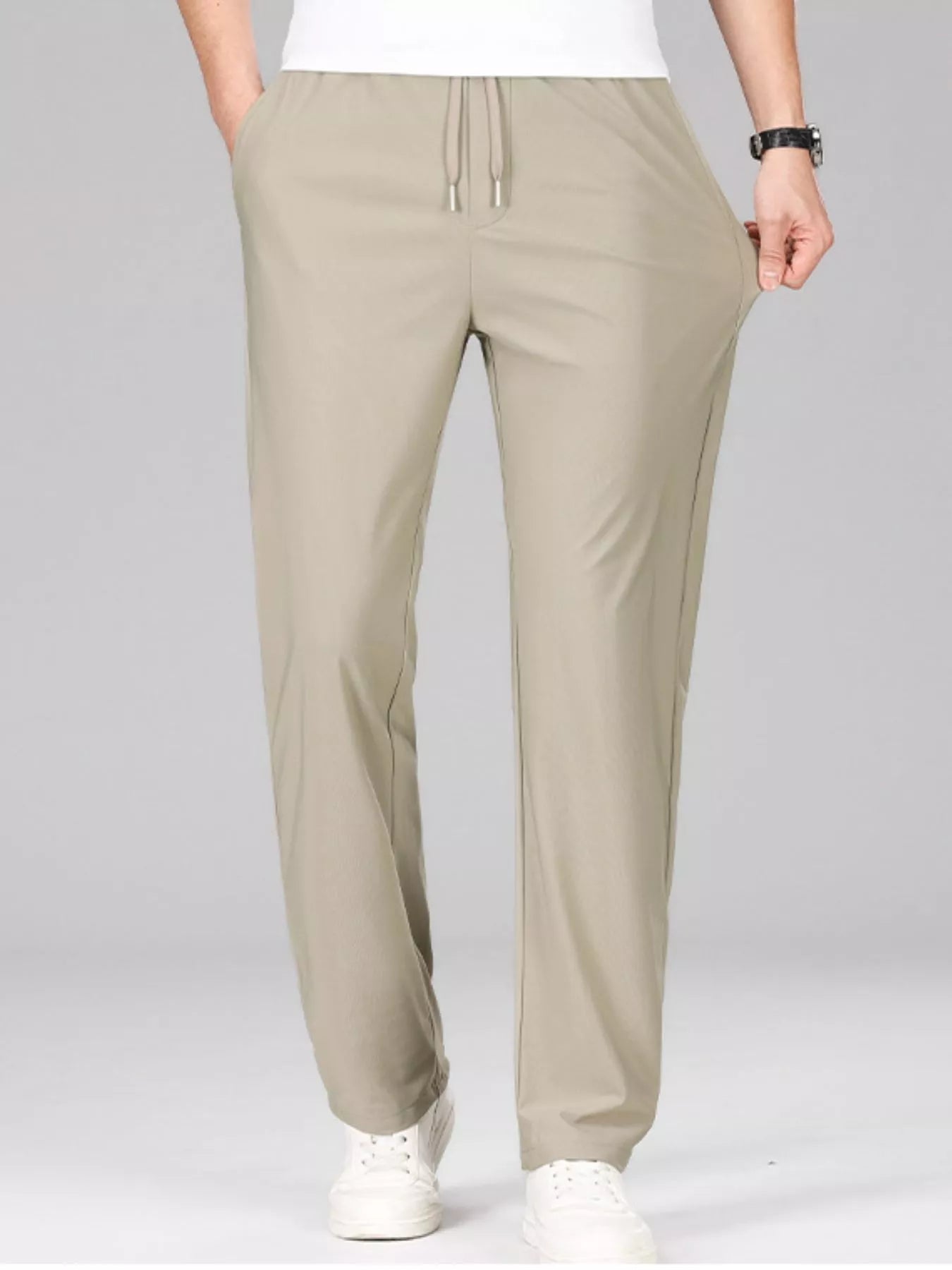 Men's Plus Size Lightweight Drawstring Casual Pants